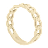 14k Yellow Gold Cuban Link Ring Chain Stackable Ring Band Size 9 3.6 grams - Yellow