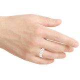 14k White Gold Miami Cuban Ring Curb Link Band 6.7mm Size 6.5 4.8 grams - 6.5