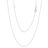 Italian 14k White Gold Rolo Chain Necklace Adjustable 16-20" 0.9mm 1.5 grams - 1.5 grams