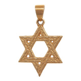 14k Rose Gold Solid Diamond Cut Jewish Star of David Charm Pendant 1.3 grams - Rose