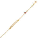Italian 14k Yellow Gold Engravable Lady Bug Charm Baby Kids ID Bracelet 5.5" 2g