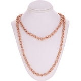 14k Rose Gold Turkish Link Chain Necklace 40" 5mm 75.2grams - Rose,40"
