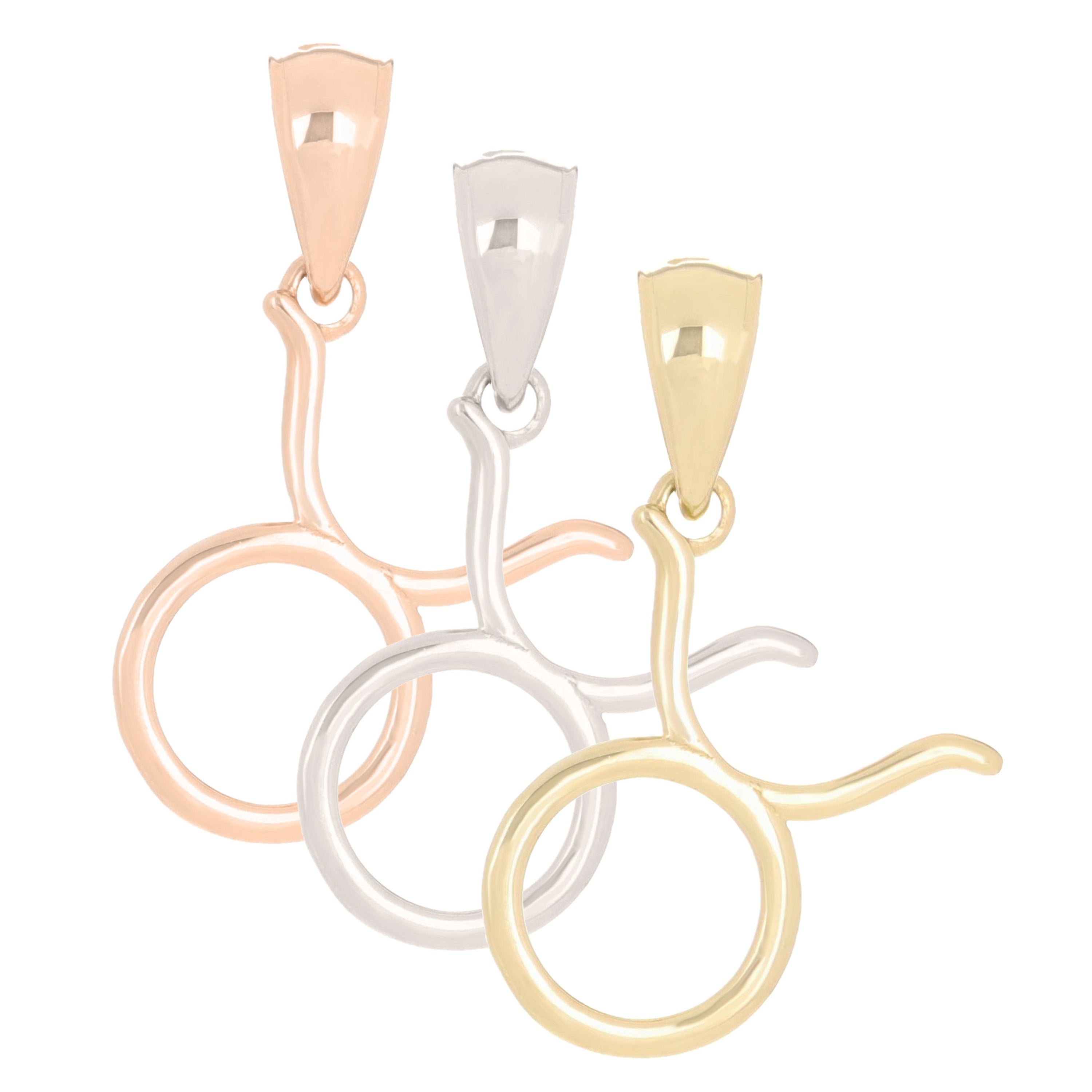 14k Rose Gold Taurus Zodiac Sign Charm Pendant - Taurus,Rose