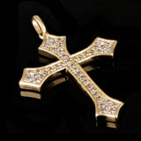 14k Yellow Gold 0.47ctw Diamond Cross Pendant 1.4" 3 grams