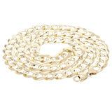 Men's 14k Yellow Gold Solid Flat Cuban Link Chain Necklace 20" - 28" 12.5mm