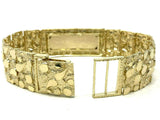 Men's 10k Yellow Gold Nugget ID Bracelet 8" 21mm 58 grams