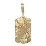 10k Yellow Gold Rectangle Nugget Charm Pendant 24.8mm x 9.7mm 2 grams - Yellow