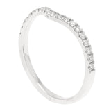 14k White Gold Diamond Chevron Stackable Ring Size 6 - White