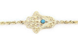 14k Yellow Gold Rope Chain Bracelet with Hamsa Hand of Fatima Charm 7" 4.7 grams - 7" 4.7 grams