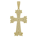 14k Yellow Gold Khachkar Armenian Cross Charm Pendant 1.6" 4.6 grams - Yellow