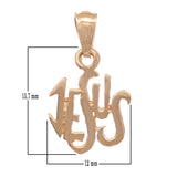 14k Rose Gold JESUS Charm Pendant 1 gram - Rose