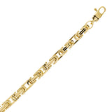 Italian 14k Yellow Gold Hollow Byzantine Link Bracelet 8.3" 5.2mm 8.6 grams