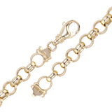 14k Yellow Gold Solid Handmade Rolo Bracelet Link Chain 8mm 7.5" 28.5 grams - 7.5"