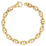 14k Yellow Gold Solid Mariner Link Chain Bracelet 9" 7.5mm 28.6 grams - Yellow,90"