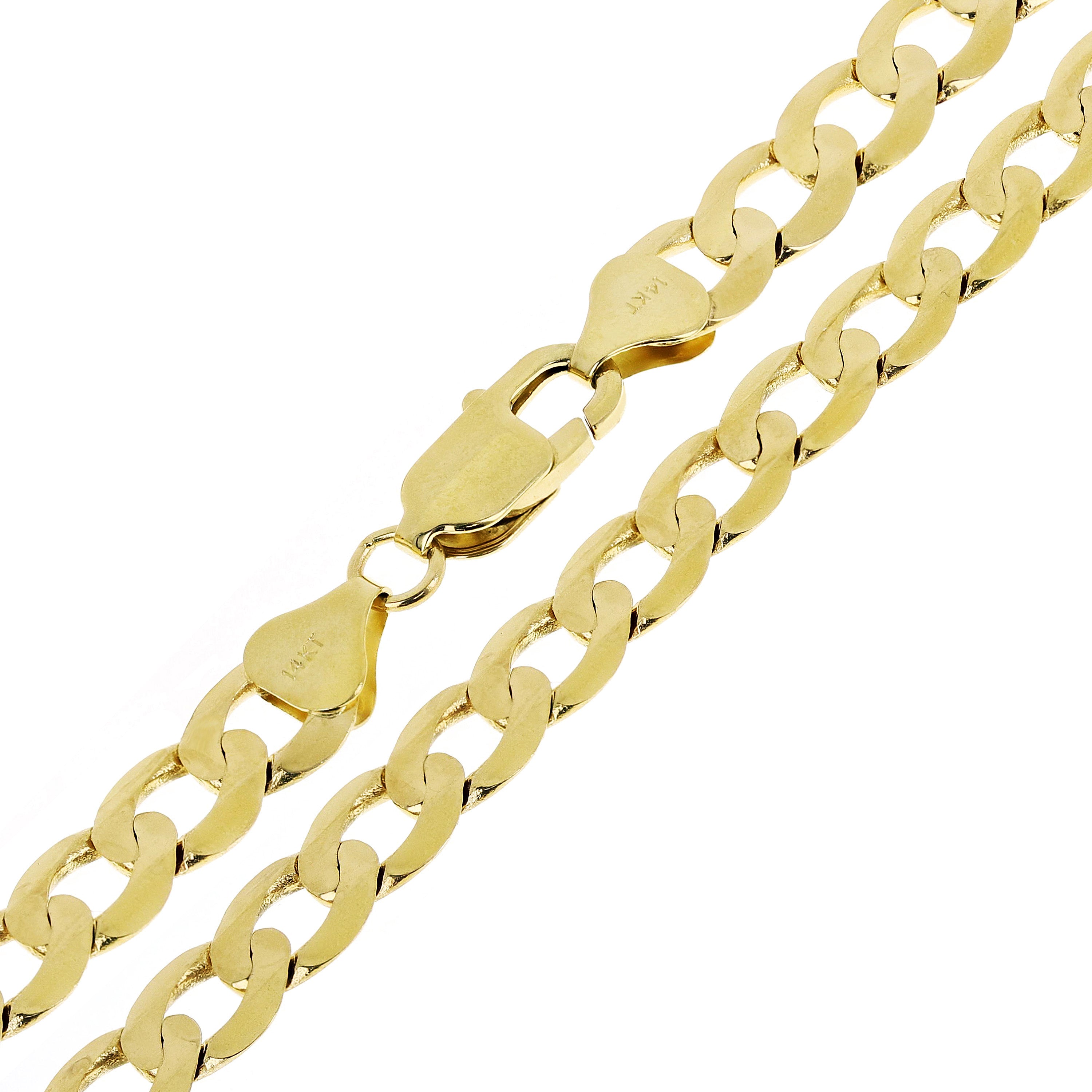 Men's Italian 14k Yellow Gold Curb Cuban Chain Necklace 26" 7.5mm 42.2 grams