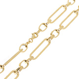 Italian 14k Yellow Gold Hollow Paper Clip Link Necklace 7mm 18" 8.7 grams