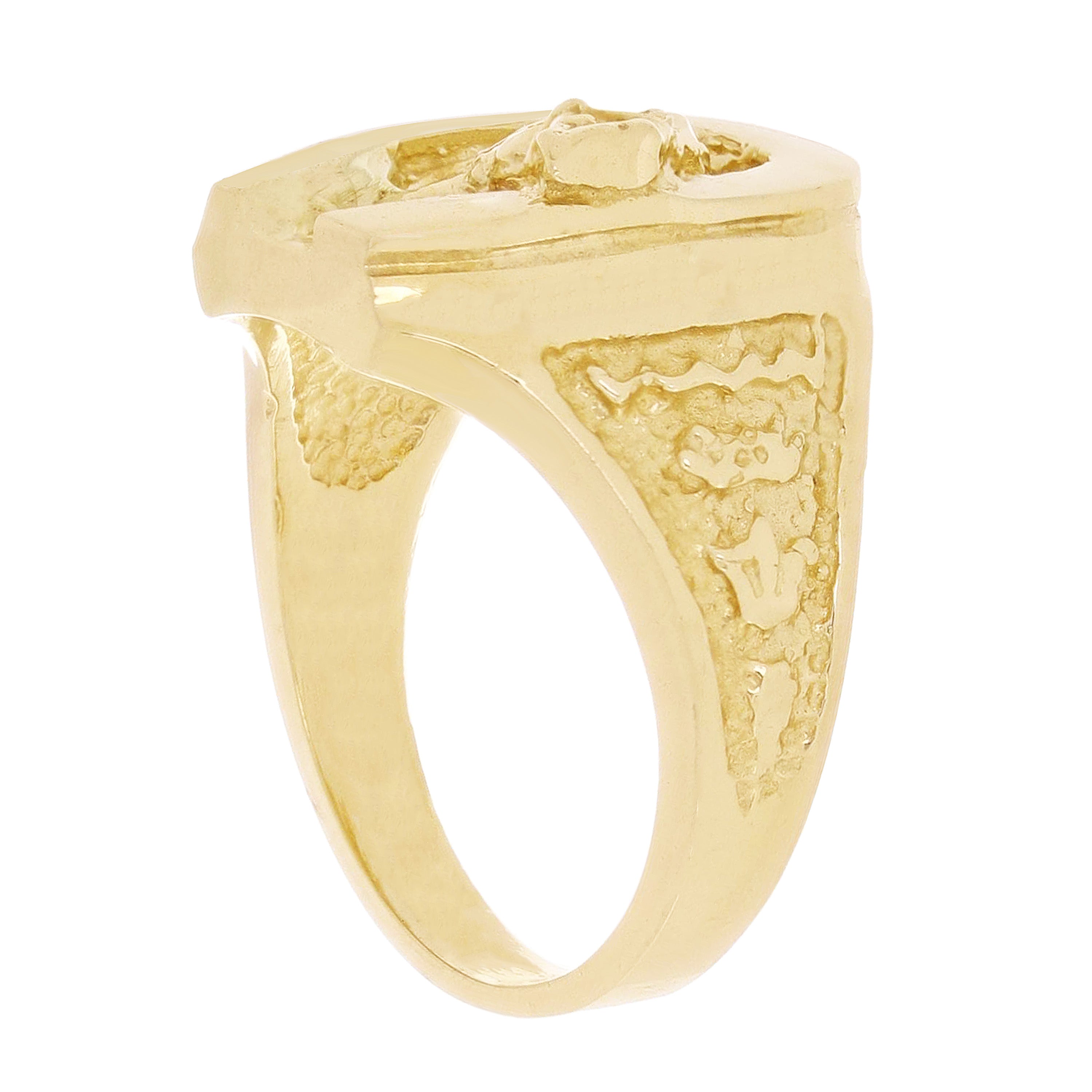 Men's 14k Yellow Gold Horseshoe Horse Ring Size 7 - Ring Size 7
