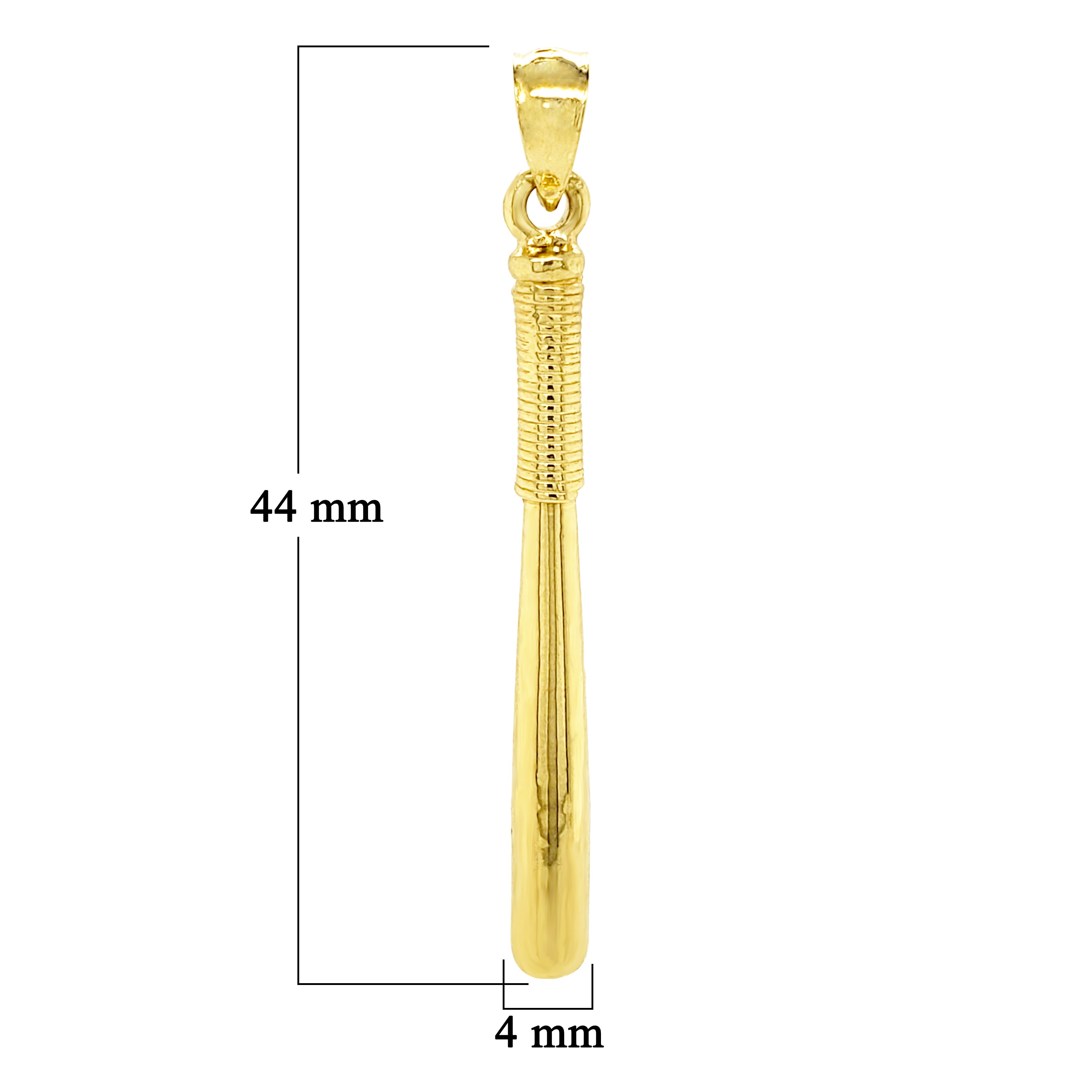14k Yellow Gold Baseball Bat Charm Pendant 4.4 grams - Yellow