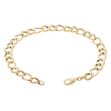 Italian 14k Yellow Gold Hollow Curb Link Bracelet 7.5" 7mm 4.8 grams