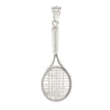 14k White Gold Tennis Racquet Tennis Racket Pendant Sports Charm 3.2 grams - White