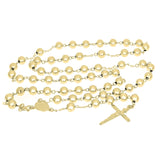 Italian 14k Yellow Gold High Polish Plain 8mm Rosary Chain Necklace 30" 28.6gram