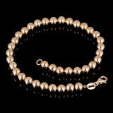 Italian 14k Yellow Gold Ball Beads Bracelet 7.75" 5mm 3.6 grams - Large