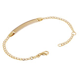 Italian 14k Two Tone Gold Engravable Baby Kids ID Cuban Bracelet 6.25" 2.5 grams
