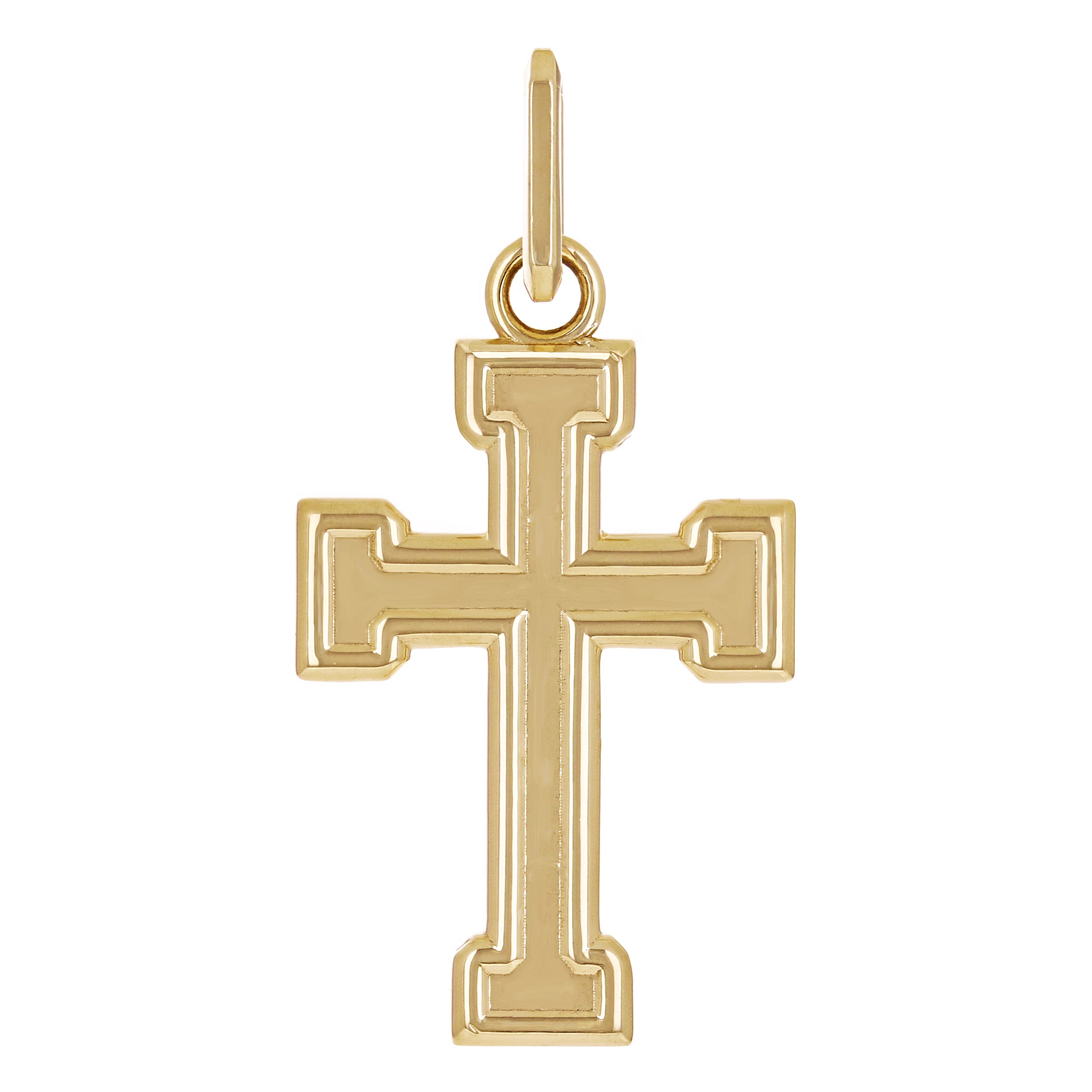 14k Yellow Gold Solid Heavy Big 3D Cross Pendant 2.2" 16 grams