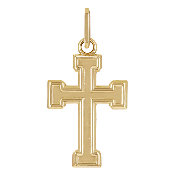 14k Yellow Gold Solid Heavy Big 3D Cross Pendant 2.2
