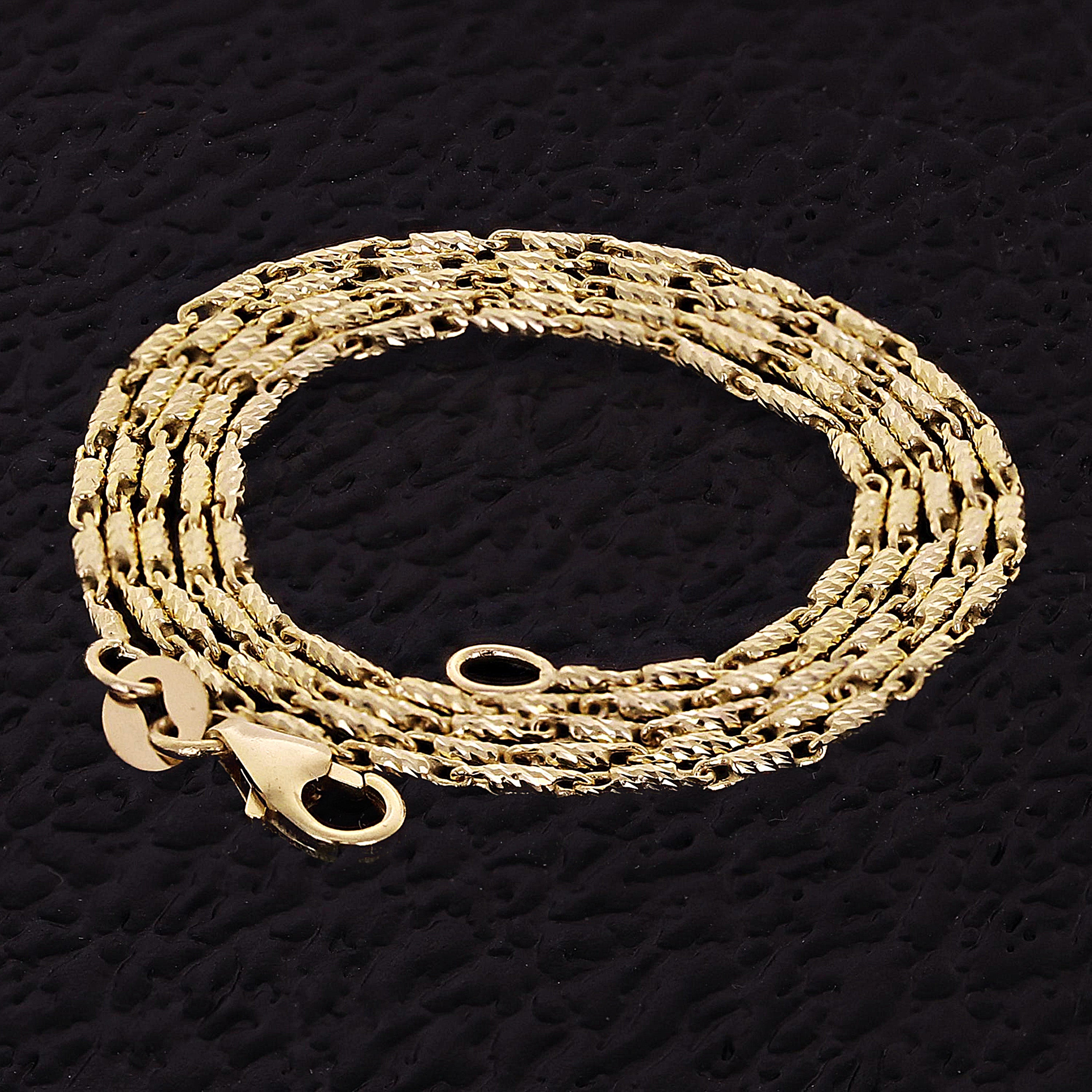 Italian 14k Yellow Gold Solid Raso Chain Necklace 0.9mm 16" 2.3 grams - 16" 2.3 grams