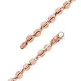 10k Rose Gold Solid Handmade Fashion Link Bracelet 7" 6mm 24.2 grams - Rose,7"