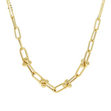 Italian 14k Yellow Gold Paper Clip U-Link Double Rolo Chain Necklace 18" 8.8 grams