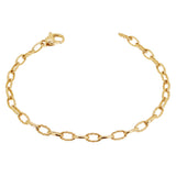 14k Yellow Gold Solid Oval Plain & Rope Link Chain Bracelet 7" 4.7mm 6.8 grams - 7" 6.8 grams