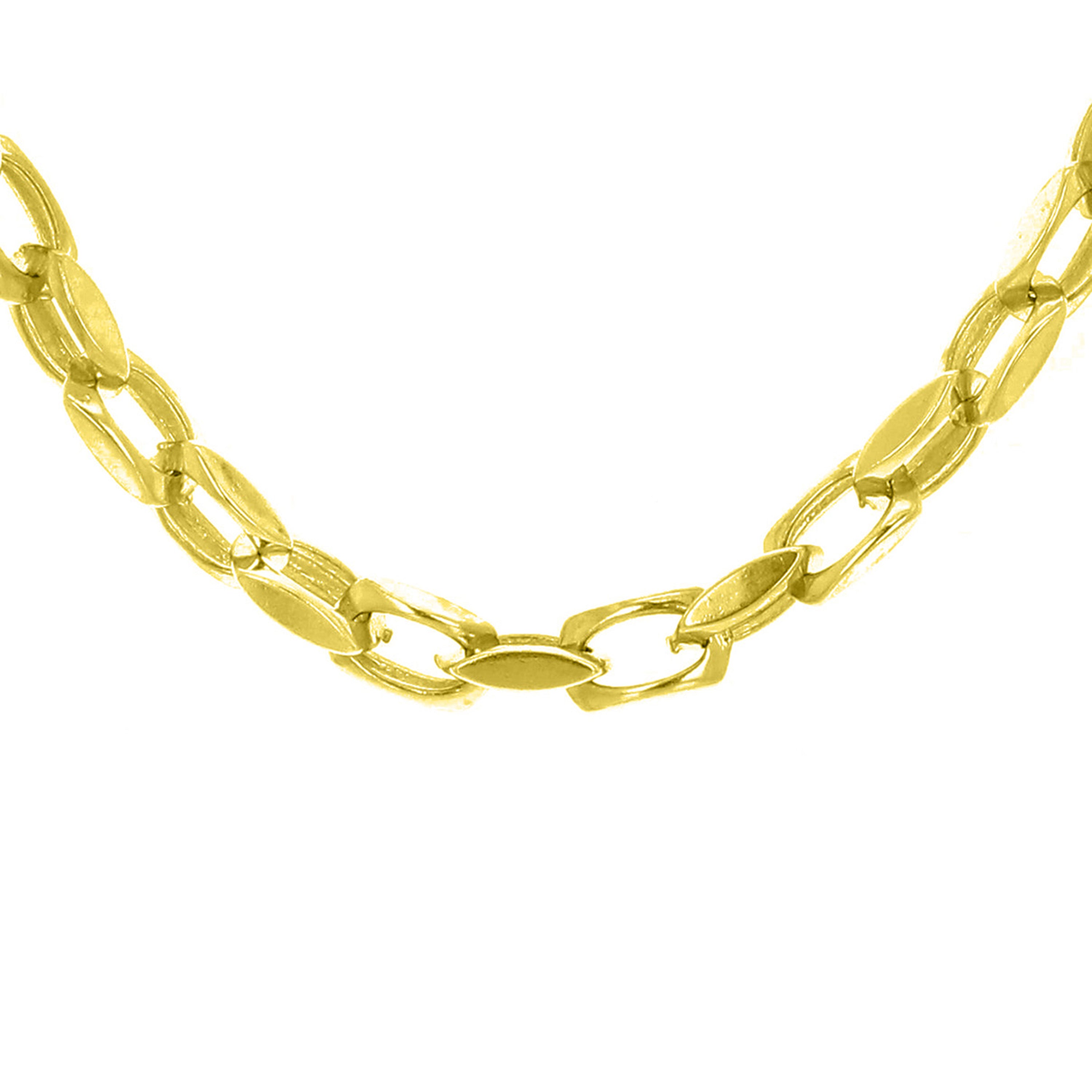 14k Yellow Gold Handmade Fashion Link Necklace 24" 5.5mm 95 grams