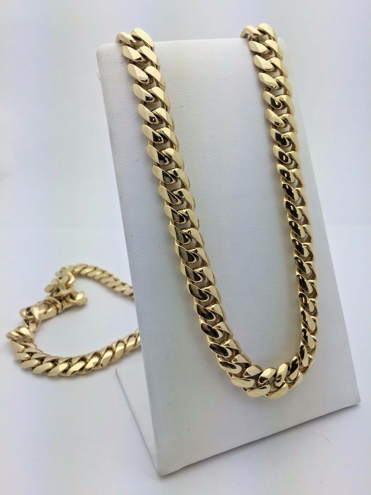 Men's 14k Yellow Gold Heavy Solid Cuban Chain Link Necklace 28" 10mm 203 grams