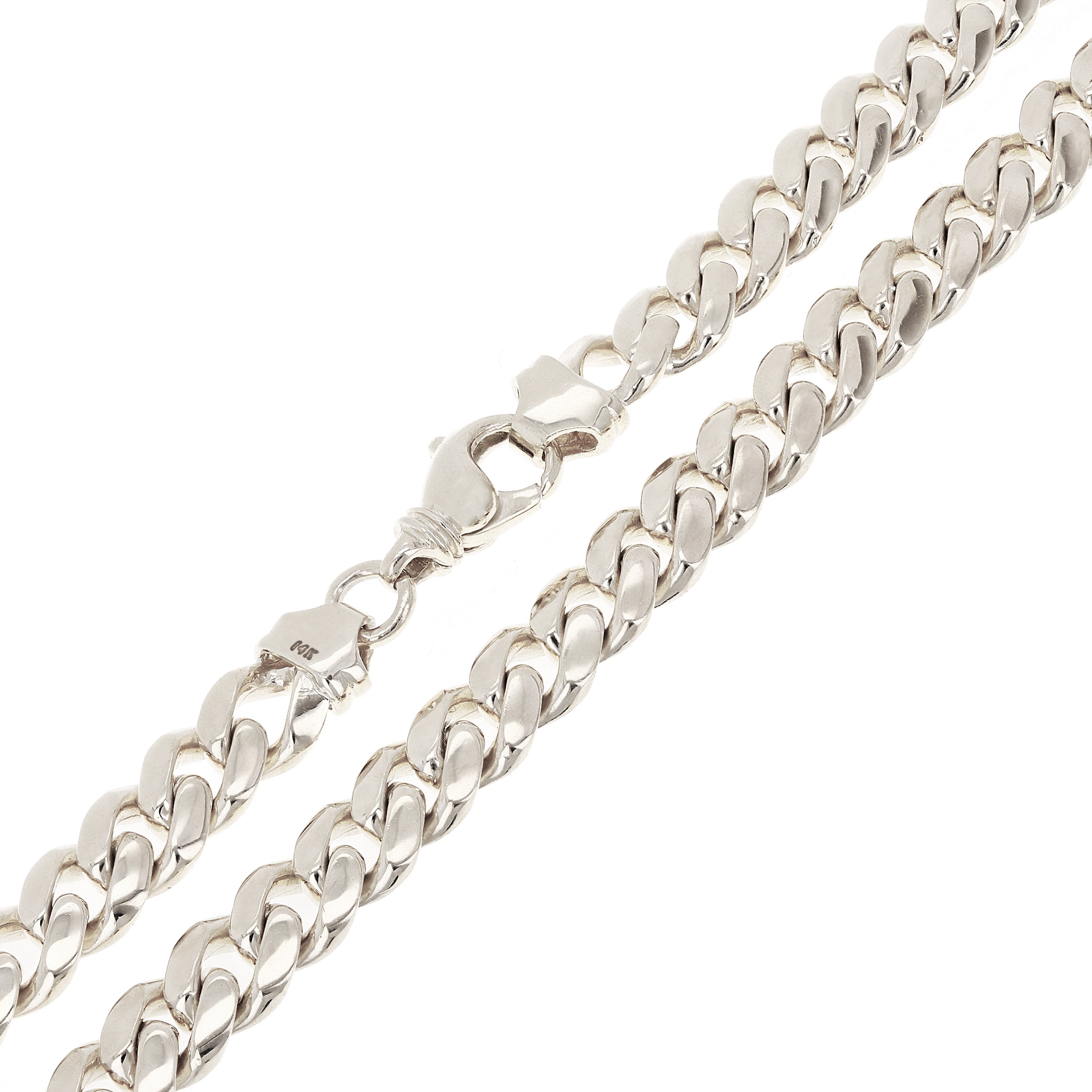 14k White Gold Solid Heavy Miami Cuban Chain Link Necklace 30" 10 mm 197.9 grams with Lobster Clasp - White,30"