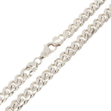 14k White Gold Solid Heavy Miami Cuban Chain Link Necklace 30" 10 mm 197.9 grams with Lobster Clasp - White,30"