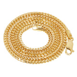 Italian 14k Yellow Gold Solid Diamond Cut Franco Chain Necklace 18" 2mm 9.2 grams - 18" 9.2 grams