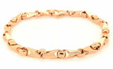 14k Rose Gold Handmade Fashion Link Bracelet 7.5" 5mm 19 grams - Rose,7.5"