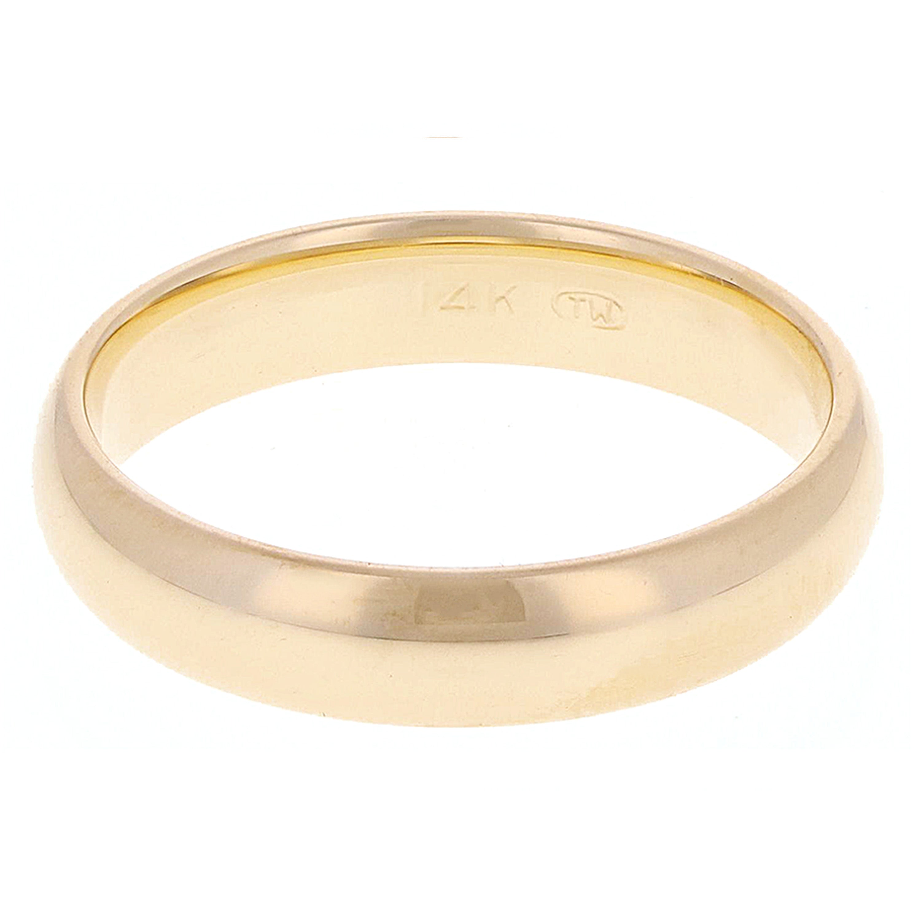 14k Yellow Gold Comfort Fit Plain Wedding Band Ring 4mm Size 6 - Yellow,4mm Ring Size 6