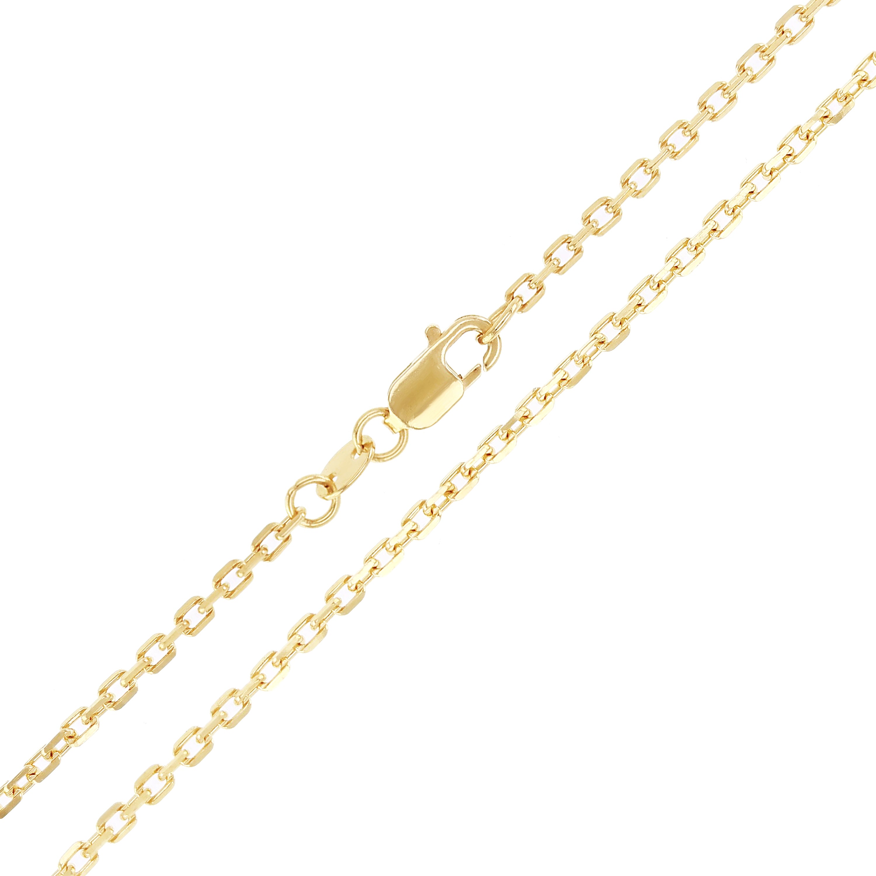 Italian 21k Yellow Gold Solid Anchor Chain Necklace 18" 1.8mm 5 grams - 18" 5 grams