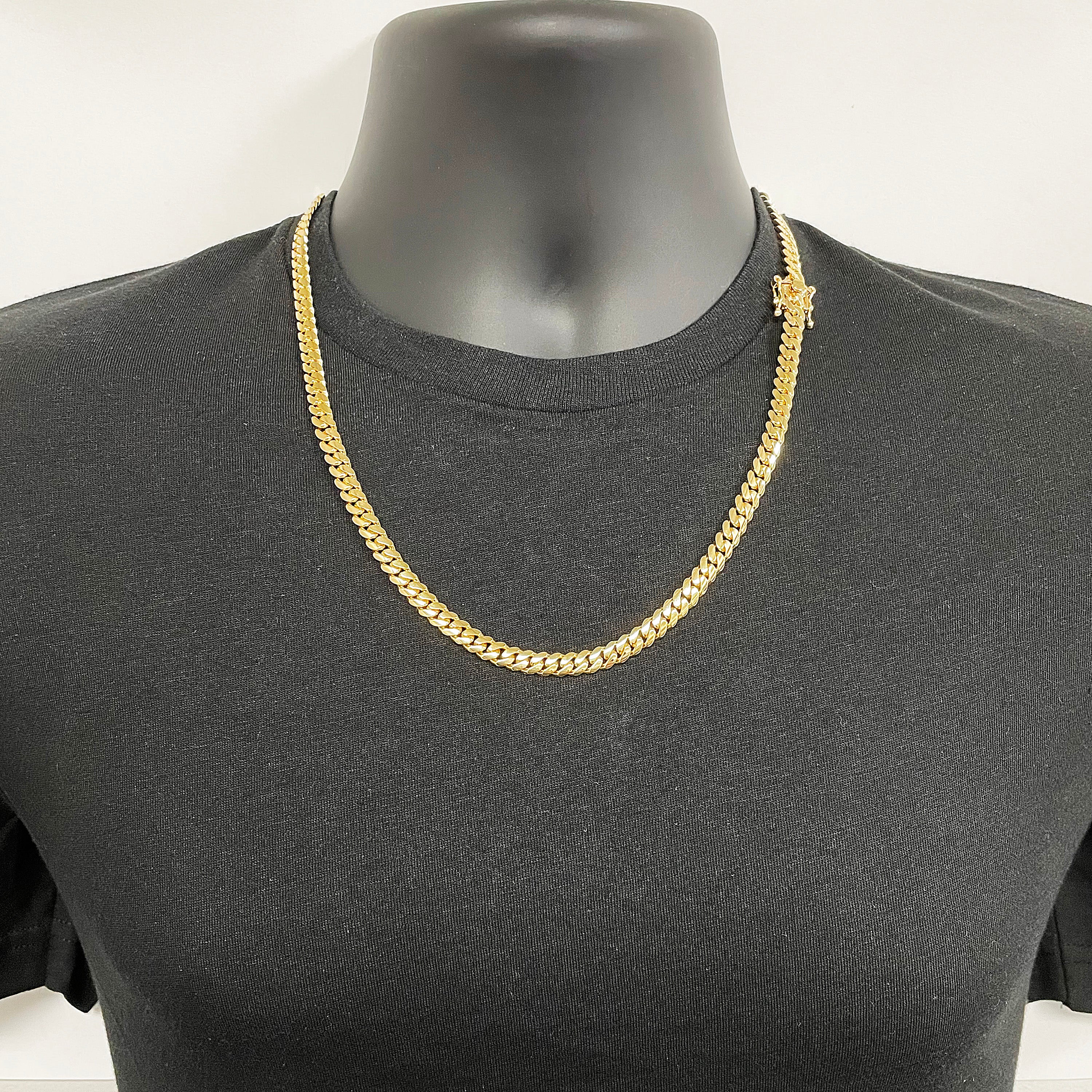 14k Yellow Gold Solid Miami Cuban Chain Necklace 24" 6.7mm 81.6 grams