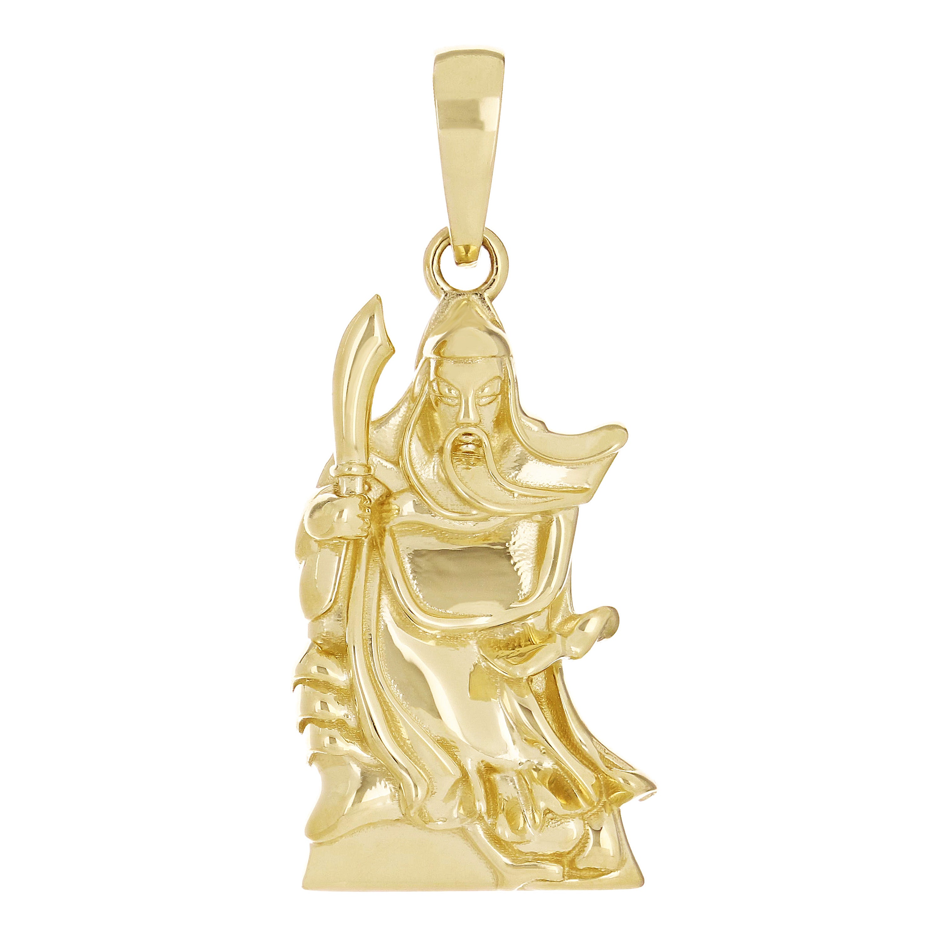 14k Yellow Gold Japanese Samurai Warrior Pendant Charm Pendant Small - Small