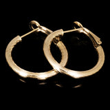 Italian 14k Yellow Gold Twisted Round Hoop Earrings 1" 3mm 2.7 grams