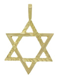 14k Yellow Gold Diamond Cut Jewish Star of David Charm Pendant 3.3 grams