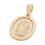 Italian 14k Yellow Gold Our Lady of Guadalupe Virgin Mary Charm Pendant 1" 1.6g - Medium