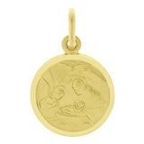 Italian 14k Yellow Gold Baptism Charm Pendant 23.5mm x 15mm 2.2 grams