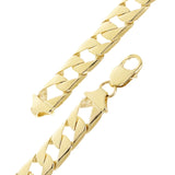 10K Yellow Gold Square Curb Cuban Link Chain Bracelet 7" - 9.5" 12.7mm