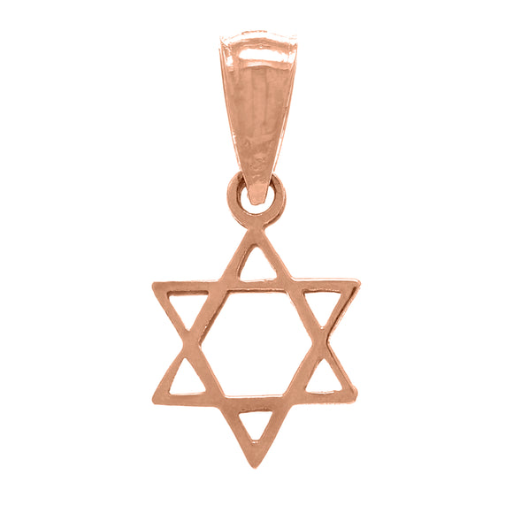 14k Rose Gold Jewish Star of David Charm Pendant 0.4 gram - Rose