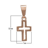 14k Rose Gold Double Sided Open Cross Religious Charm Pendant 1.2 grams - Rose